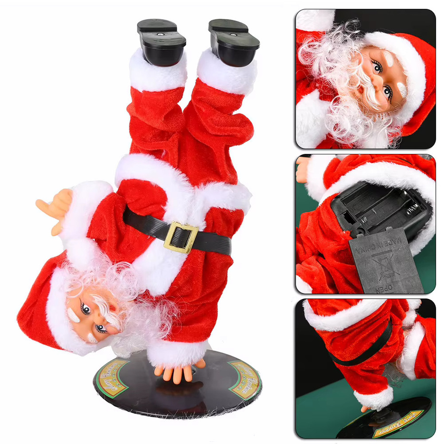 Aihogard Weihnachtsmann-Plüschtier, tanzender Weihnachtsmann, batteriebetrieben - Bild 4