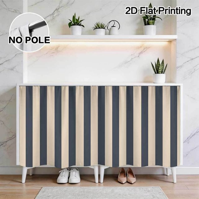 VIKAMA2D Schrankvorhang mit vertikalem Streifendesign in Multicolour, moderner Stoffvorhang für Küche oder Büro, Breite: 70,0 cm - Bild 1