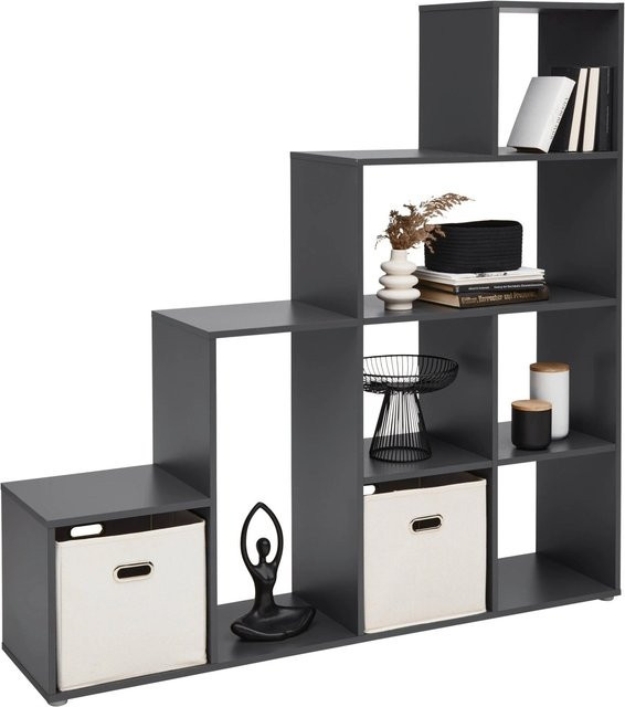 Mömax Regal Cassa 2 in Anthrazit, modernes Standregal für Wohnzimmer oder Home Office, B/T/H: 35,0 x 8,0 x 150,0 cm - Bild 1