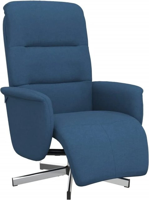 vidaXL Relaxsessel mit Fußteil in Blau aus Stoff mit 360-Grad-Drehfunktion und Armlehnen - Bild 1