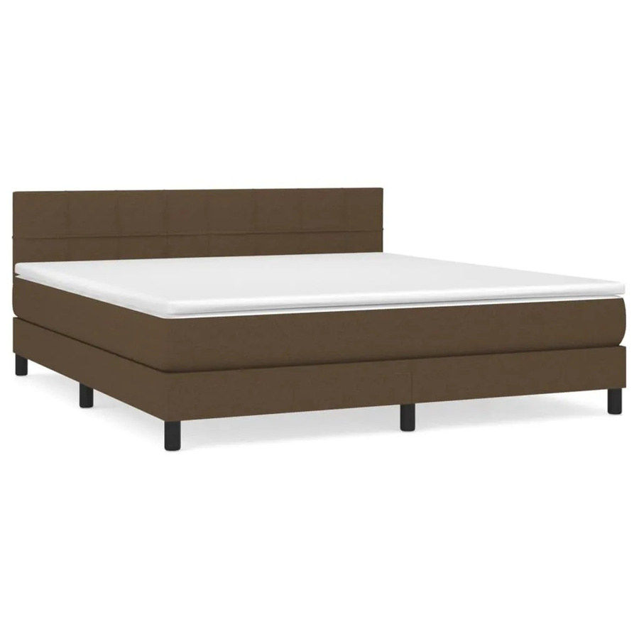 vidaXL Boxspringbett mit Matratze Hybrid-Design Dunkelbraun B: 160 cm, T: 200 cm, H: 88 cm - Bild 2