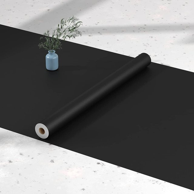 Renovatio Selbstklebende PVC-Tapete in Schwarz, Matt, Breite: 40 cm - Bild 1