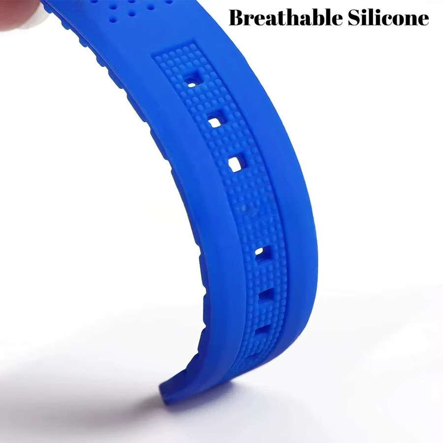 Uhrenarmband Kautschuk, Edelstahl, Schnellverschluss, Unisex - Bild 4