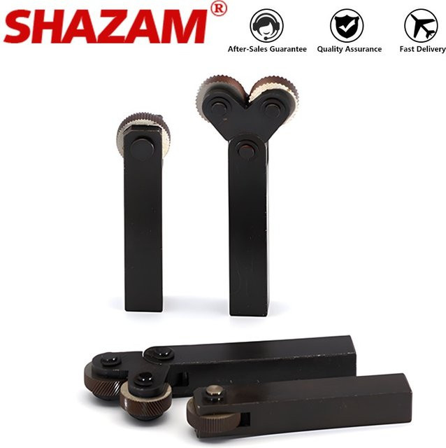 Shazam Rändelwerkzeug-Satz mit geraden und Maschen-Rändelschneidern für Drehmaschinen, 0,5 mm bis 2,5 mm, Schwarz - Bild 1