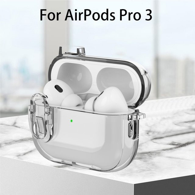 Transparente Kristall Schutzhülle für Airpods Pro 3 mit Schalterverschluss aus TPU - Bild 1