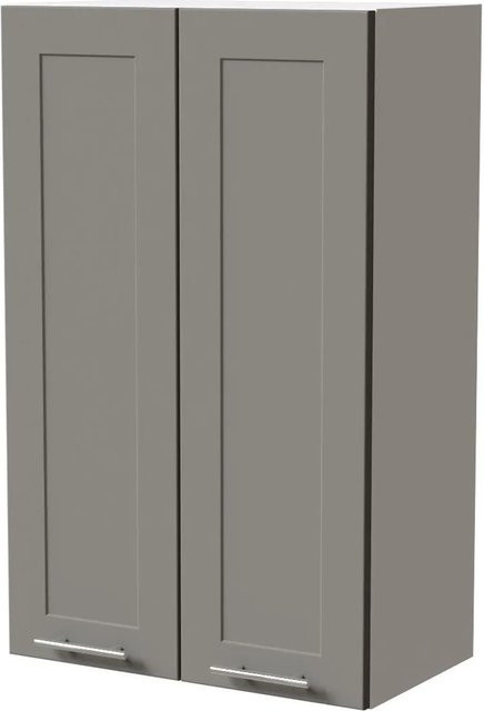 Feldmann-Wohnen Hängeschrank Oslo W4 Küchenschrank in Weiß und Staubgrau Matt B: 60 cm, T: 32,5 cm, H: 96 cm - Bild 1