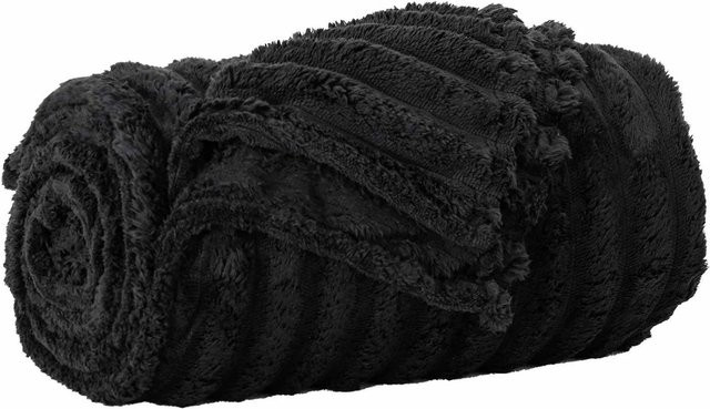 vidaXL Überwurfdecke aus Fleece in Schwarz, B/B: 270 x 240 cm - Bild 1