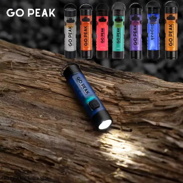 GOPEAK 5050 LED Schlüsselclip-Taschenlampe mit RGB-Beleuchtung in Orange und Multicolour für Outdoor-Notfälle - Bild 1