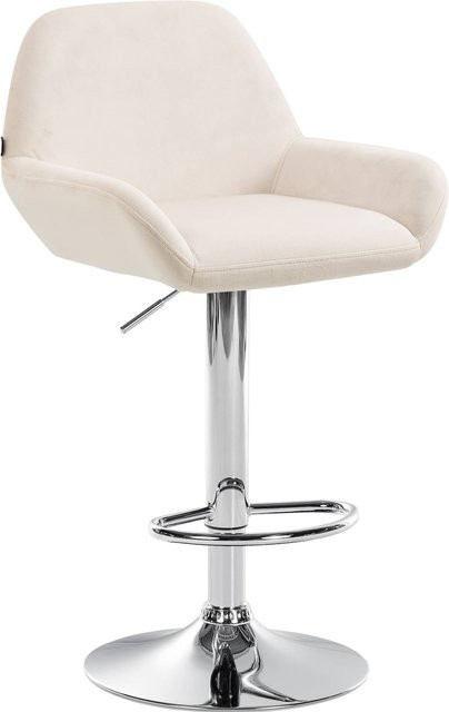 CLP Barhocker Braga in Beige mit Samtbezug und Metallgestell, höhenverstellbar und 360 Grad drehbar - Bild 1