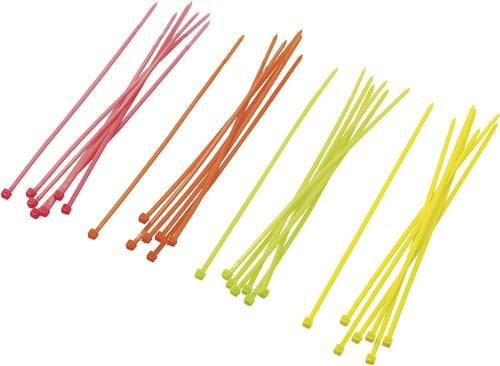 TRU Components ST150M Kabelbinder Set, 80 Stück, Farben: Neongrün, Neonorange, Neongelb, Neonpink, Breite: 2,50 mm, Länge: 150 mm - Bild 1