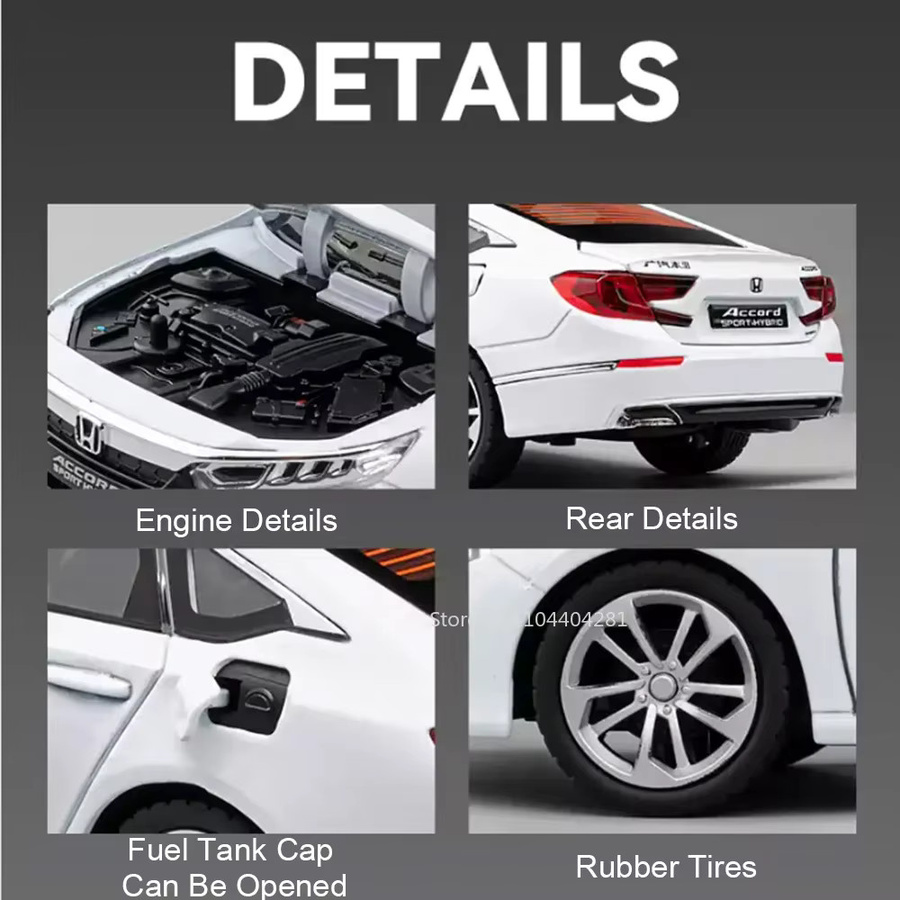 MAKEDA Honda Accord, Spielzeug Auto, 1:24, Metall, mit Licht und Sound - Bild 2