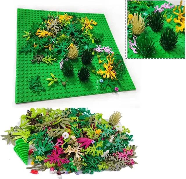 Wishiot Kreatives Pflanzen Dschungel MOC Bausteine Set aus Kunststoff, Mehrfarbig - Bild 1