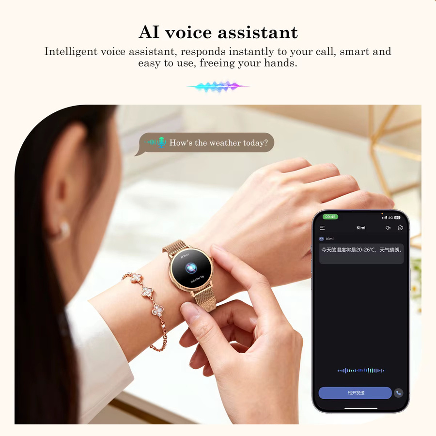 Blackview X30 Damen Smartwatch in Schwarz und Silber mit GPS, Bluetooth-Anruf, 1,26 Zoll HD-TFT-Display, Metallarmband und 100+ Sportmodi - Bild 5
