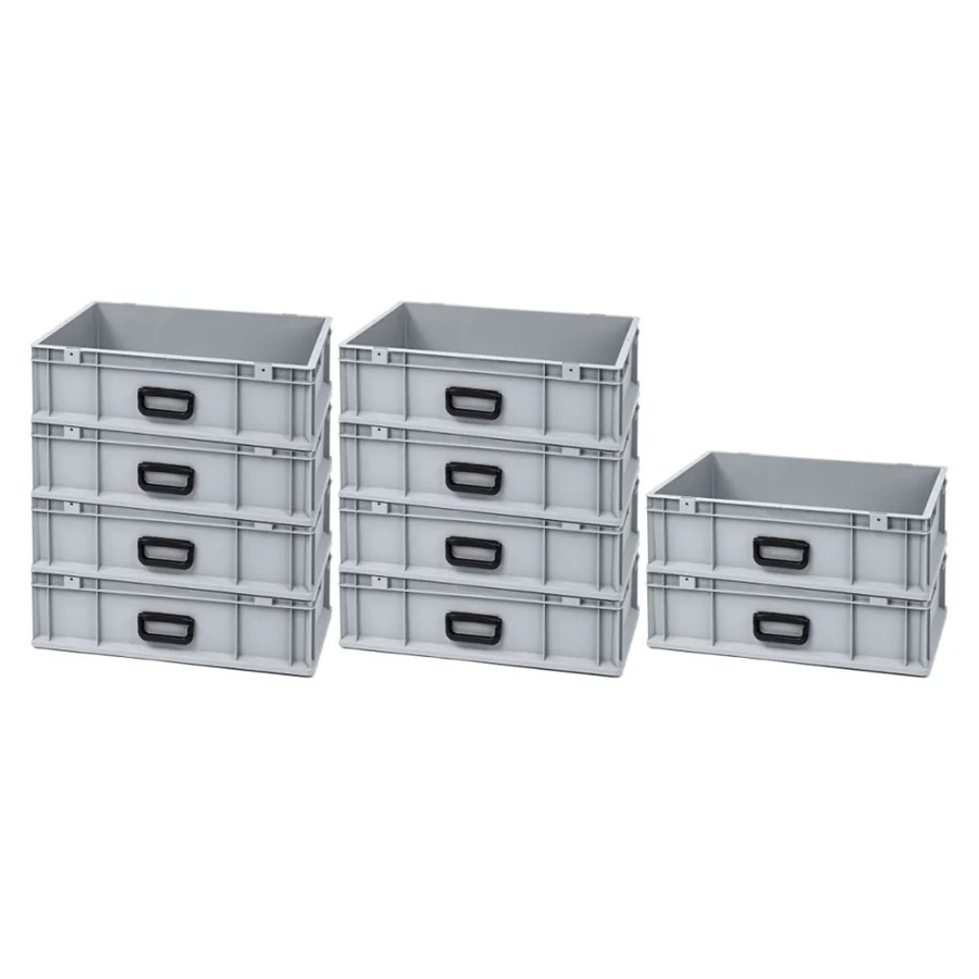 PROREGAL Spar Set 10x Eurobox Nextgen Portable Uno Transportbehälter Grau H x B x T: 17 x 40 x 60 cm - Bild 2