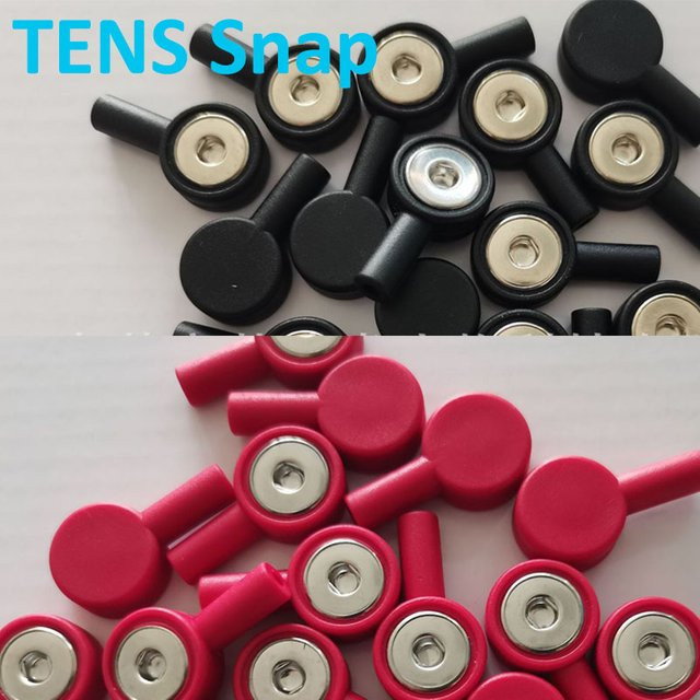 10 Stück TENS-Leitungsdrähte Set mit 5 roten und 5 schwarzen Schnappverbindern, 2 mm Pin auf 3,5 mm Jack Adapter - Bild 1