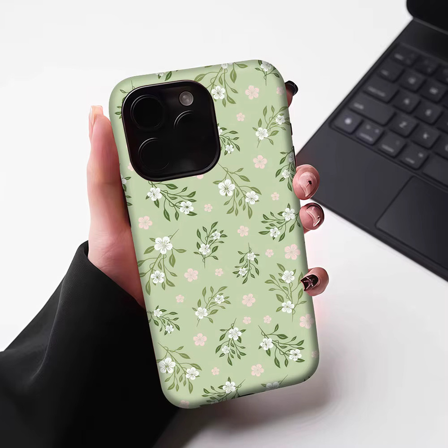 Aurbe 2-in-1 MagSafe Hülle mit mattem Film für iPhone 17 16 15 Plus Pro Max, stoßfeste Hartschale im Vintage Floral Ditsy Design, Salbeigrün - Bild 6