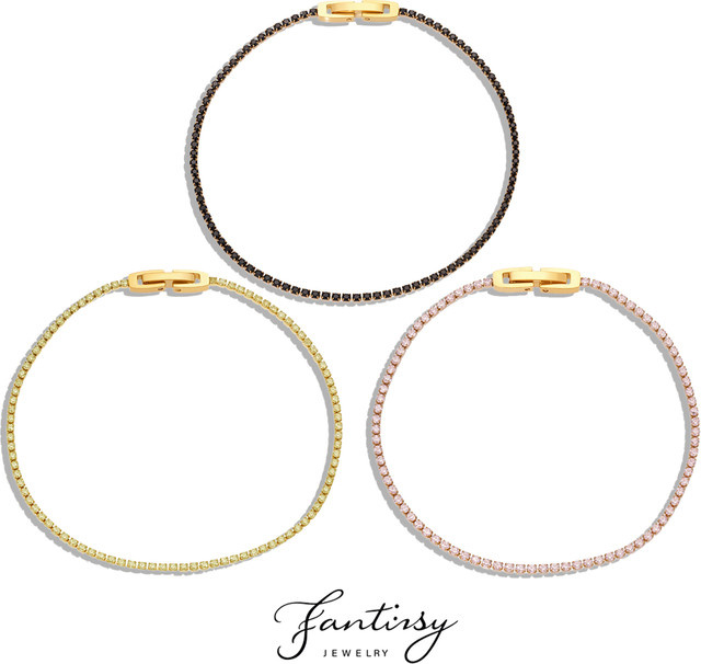 MiDuoDuo Kettenarmband, 316 Edelstahl, vergoldet, Zirkon, Damen - Bild 1