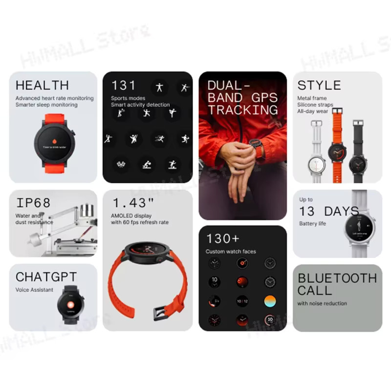 CMF Watch 3 Pro Smartwatch in Grau mit 1,43 Zoll AMOLED-Display, Dual-GPS, Bluetooth-Anrufen, Herzfrequenz- und Schlafverfolgung - Bild 2