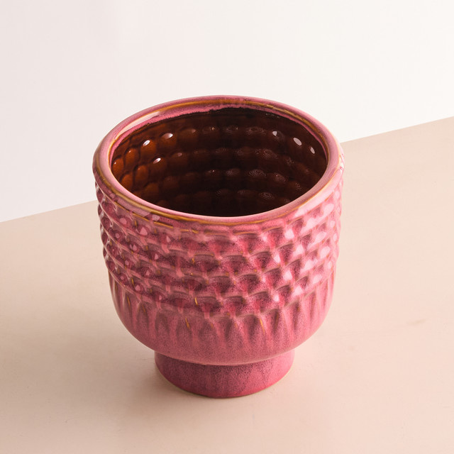 Keramik Übertopf Green Living von BLUME2000 in Rot, Durchmesser: 18 cm - Bild 1