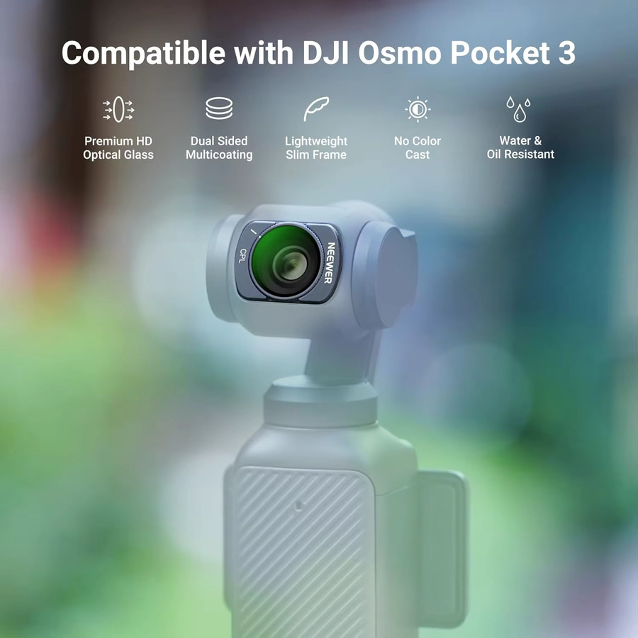 NEEWER ND & CPL Filterset für DJI Osmo Pocket 4 & 3, magnetische Neutraldichte- und Polarisationsfilter für Action-Kameras, Schwarz - Bild 2