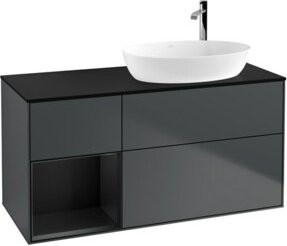 V&B Waschtischunterschrank Finion in Platinbraun Matt Lackiert, B/T/H: 120 x 50,1 x 50,1 cm - Bild 1