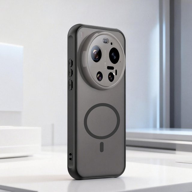 Stoßfeste magnetische Silikonhülle für Xiaomi Mi 17 Ultra und 17 Pro Max in Schwarz mit Magsafe-Kompatibilität und mattem Finish - Bild 1