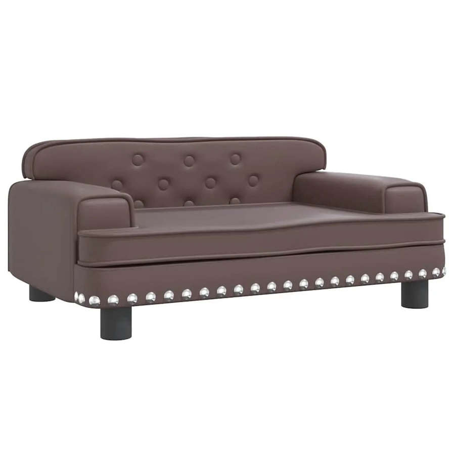 vidaXL Hundebett Sofa aus Kunstleder in Braun B/T/H: 70 x 45 x 30 cm - Bild 2