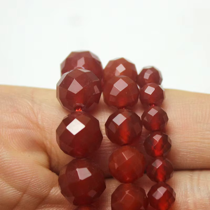 Edelstein Perlen rote Karneol Achate, rund, 6-10 mm, 15 Zoll Strang - Bild 3