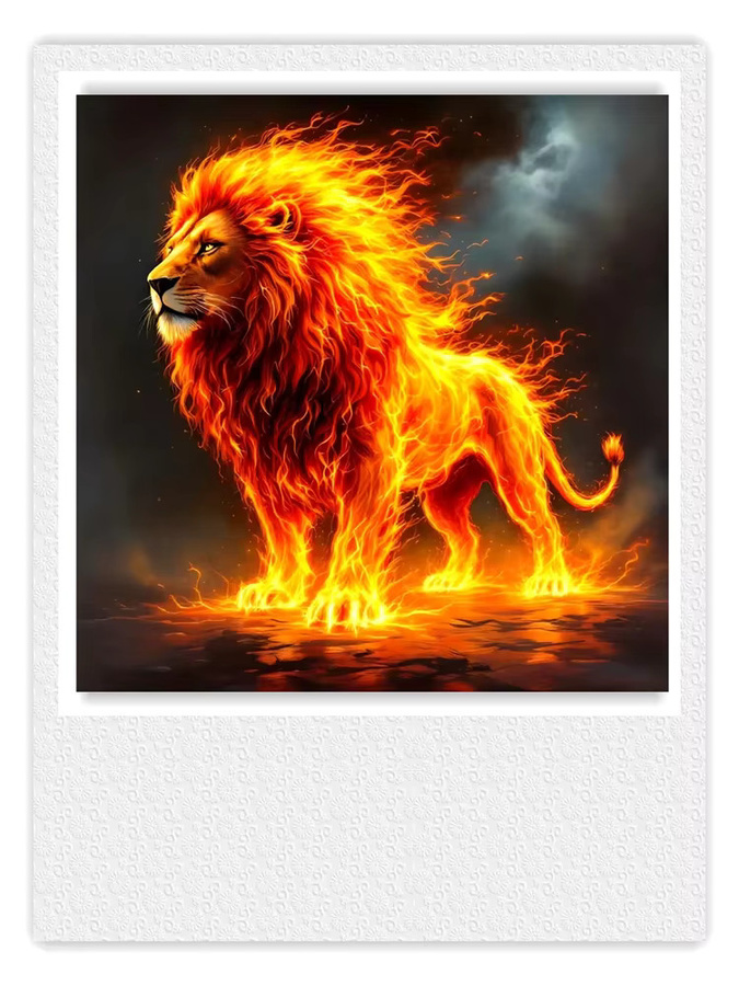 KAYOU Flame Lion 5D-Diamantgemälde-Set Wanddekoration B/B/H: 20 x 20 x 20 cm - Bild 3