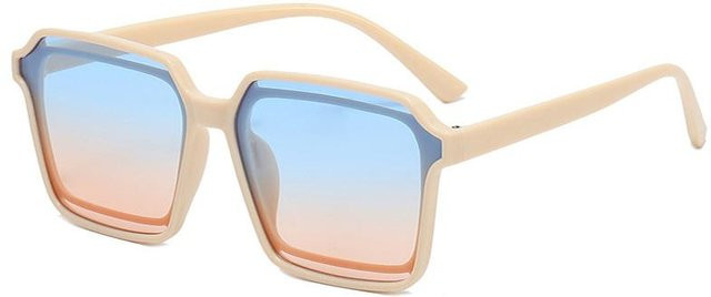 LChome Sonnenbrille, Quadrat, Vollrand, Kunststoff, Beige, Unisex - Bild 1