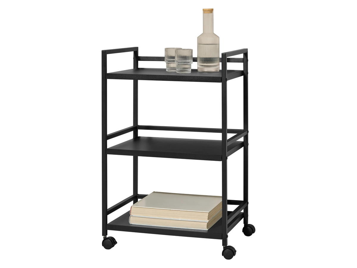 LIVARNO Servierwagen modern in Schwarz aus Metall und Kunststoff, B/T/H: 48,5 x 36,5 x 75,0 cm - Bild 2