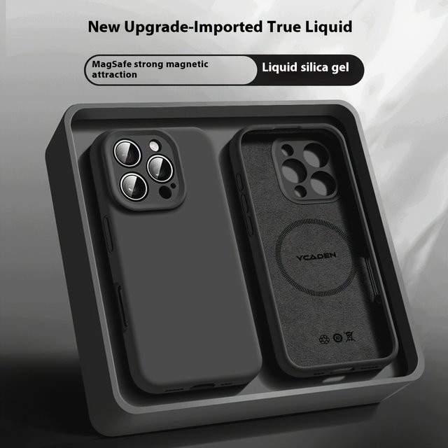 Magnetische Flüssigkeits-Schutzhülle für iPhone 11 bis iPhone 17 Pro Max mit vollständigem Kameraschutz in Blau - Bild 1