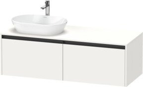 Duravit Waschtischunterschrank Ketho.2, Farbe Weiß matt, wandhängend mit 2 Auszügen, B: 140 cm, T: 55 cm - Bild 1