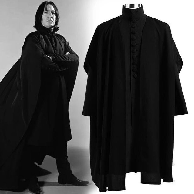 ZOBOTT Harry Potter Professor Severus Snape Cosplay Kostüm, Schwarz, Plüsch / Textil - Bild 1