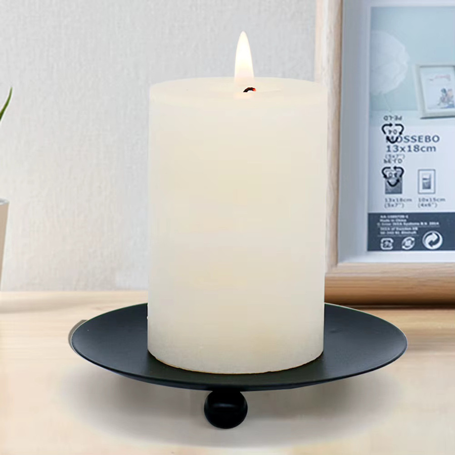 Vibratite Dekorative Kerzenhalter aus Metall für Stumpenkerzen und Teelichter in Schwarz oder Silber - Bild 2