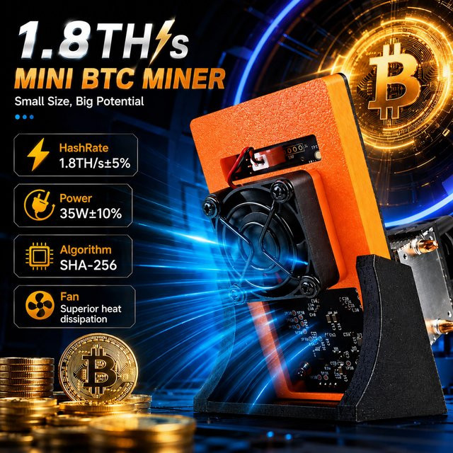Bitaxe Gamma 601/602 BTC ASIC Miner von Magic Miner mit 1.7-1.8TH/s und WLAN für Bitcoin SHA256 Krypto-Mining - Bild 1