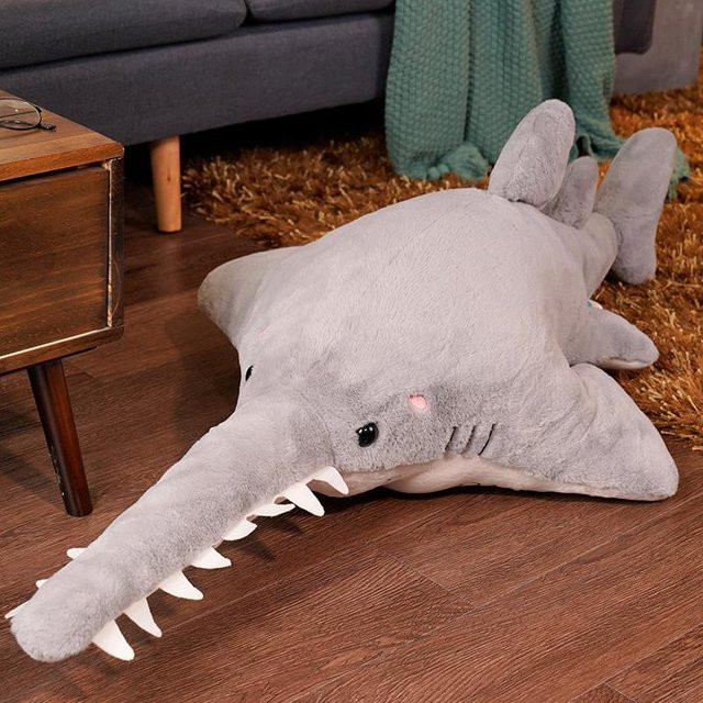 Yiran toy Riesiger gezahnter Hai, Plüschtier, 95cm, Grau - Bild 1
