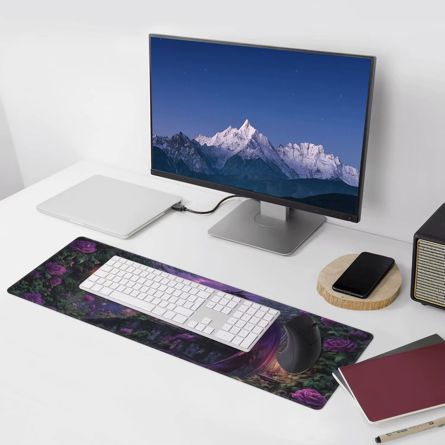 Extended Gaming-Mauspad mit Drachenmotiv in XL als große Schreibtischunterlage mit genähten Kanten für Gamer und das Heimbüro - Bild 6