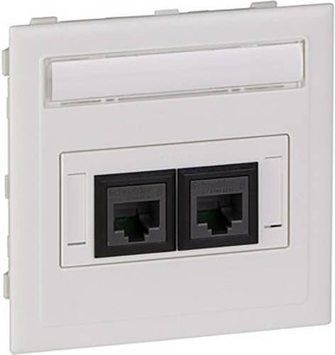 Schneider Electric Anschlusssatz flach 2XActassi 250 Cat6 UTP in Weiß RAL9010 Typ CYB-DP - Bild 1