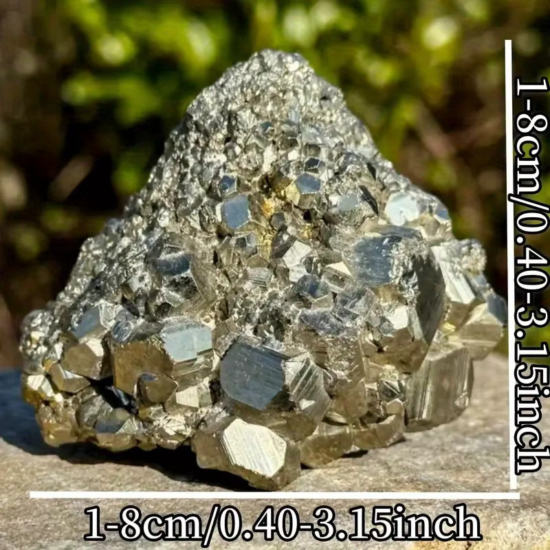 CrystalHola Natürlicher Pyrit Rohstein AAAA+ Goldfarben 20-200g - Bild 4