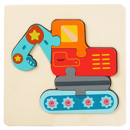 Datgo 3D-Puzzle Cartoon-Tiere Holzspielzeug Bunt 3-6J