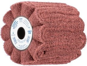 PFERD TOOLS POLINOX Vlies-Schleifwalze PNG Rot Ø 100 mm Keilnut 19 mm A180 für Feinschliff und Finish - Bild 1
