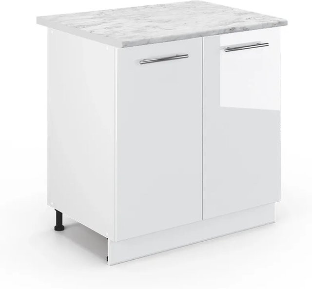 Vicco Spülenunterschrank Fame-Line in Weiß Hochglanz mit Regal, B/T/H: 80 x 60 x 82 cm - Bild 1