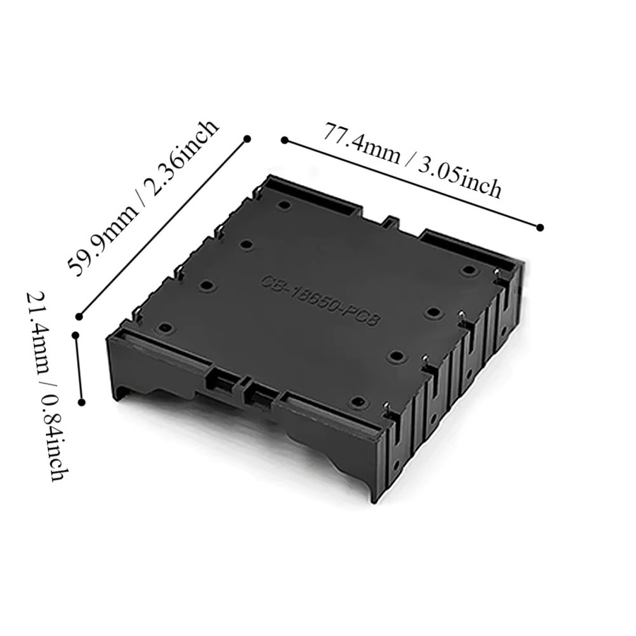 Schwarzes Kunststoff-Batteriegehäuse für 18650 Lithium-Batterien mit 1 bis 4 Steckplätzen für DIY-Projekte - Bild 2