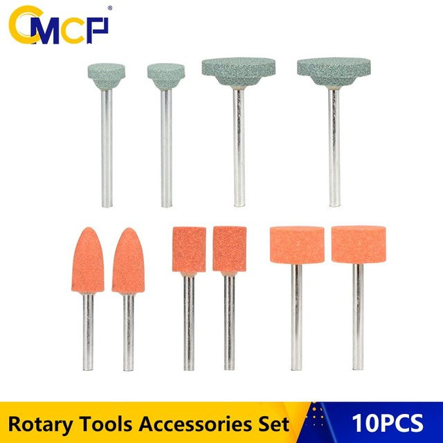10-teiliges Schleifkopf-Schleifwerkzeug Set von xcan mit zylindrischen Radköpfen aus montiertem Stein in Multicolor für Dremel-Rotationswerkzeuge - Bild 1