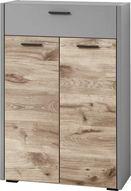 Schuhschrank vito SERATA in Eiche matt, modern mit Türen und Schubladen, Grau-Braun - Bild 1