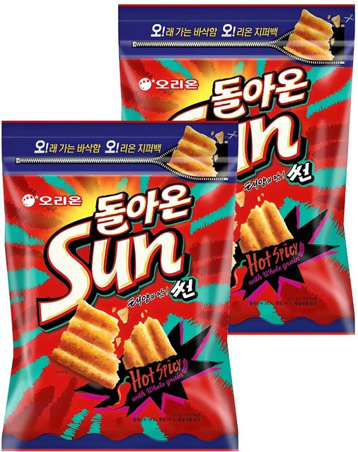 Orion Sun Heiß & Scharf Mehrkorn Knusprige Wellen-Chips 2 x 273 g - Bild 1