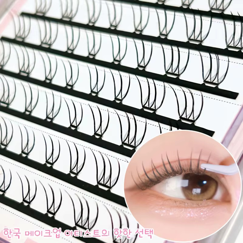 Mixiaohe Segmentierte Wimpern, 80 Cluster, 8-11mm, Schwarz - Bild 3