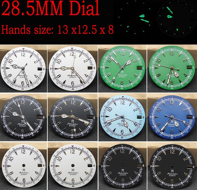 MUZHI Zifferblatt, Matte Retro, Silber, Vintage, 28,5 mm, Ersatz Zubehör - Bild 1