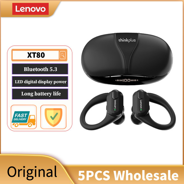 Lenovo XT80 True Wireless Bluetooth Ohrhörer mit Mikrofon und Geräuschunterdrückung in Schwarz (5er Pack) - Bild 1